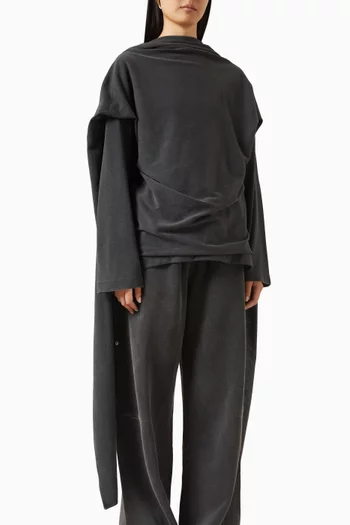 Scarf-neck Top in Washed Jersey