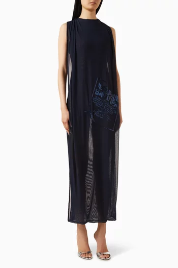 فستان مطرز قماش شبكي