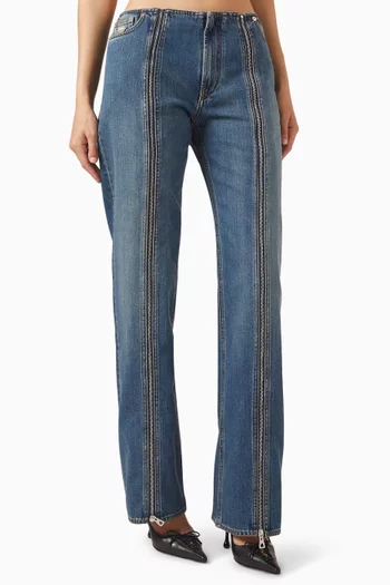 Front Zipped Jeans in Denim