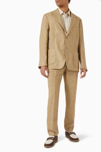 Single-pleat Pants in Linen