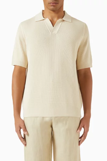 Compact Polo Shirt in Mesh Knit