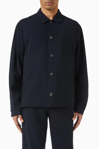 Seersucker Jacket in Wool-blend