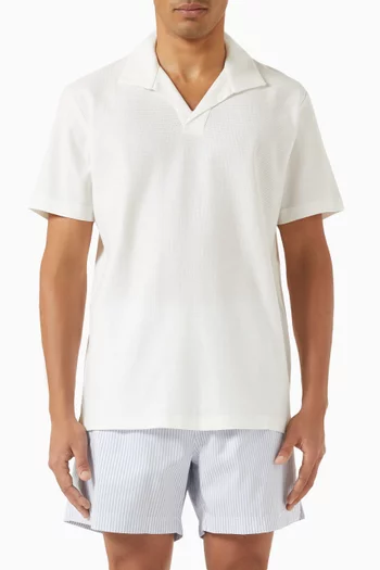 Textured Polo Shirt in Jersey