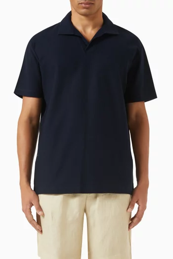 Textured Polo Shirt in Jersey
