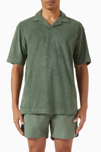 Towelling Polo Shirt in Organic Cotton
