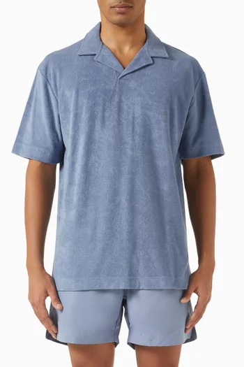Towelling Polo Shirt in Organic Cotton