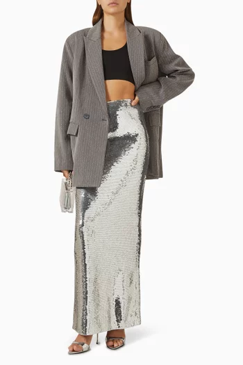 Sequin-embellished Pencil Maxi Skirt