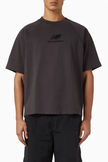 NB Grey Logo T-shirt in Cotton