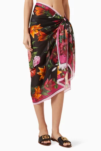 Floral-print Sarong in Cotton