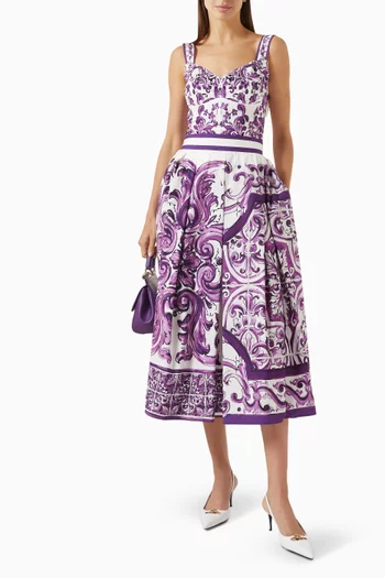 Majolica-print Bustier Top in Poplin