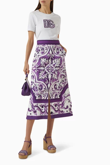 Embroidered T-shirt in Cotton Jersey