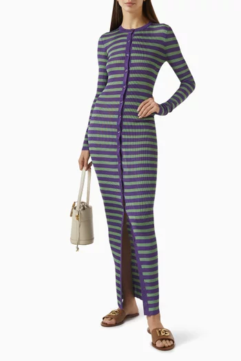 Rib-knit Cardigan Dress in Viscose Blend