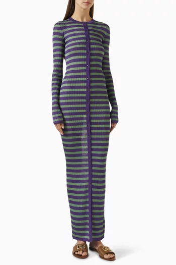 Rib-knit Cardigan Dress in Viscose Blend