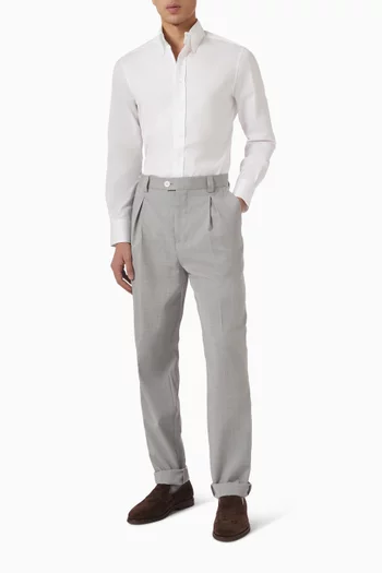 قميص بقصة ضيقة قطن تويل