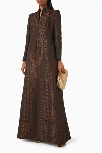 Signature Snake-effect Abaya in Crepe