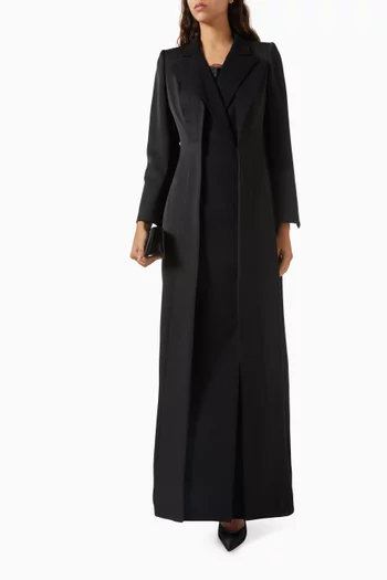 Signature Tuxedo-style Abaya in Crepe