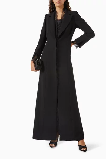 Jacket-style Coat Abaya in Crepe