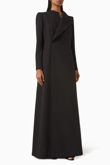 Floral-embellished Abaya in Crepe