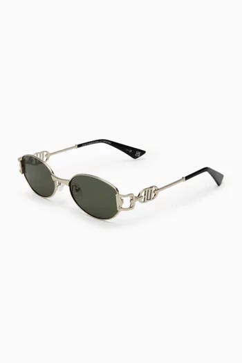 The Forbidden Oval Sunglasses in Metal