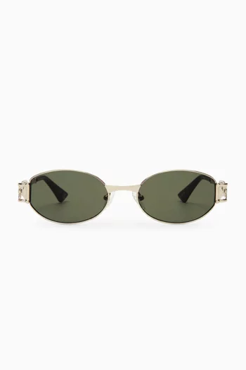 The Forbidden Oval Sunglasses in Metal
