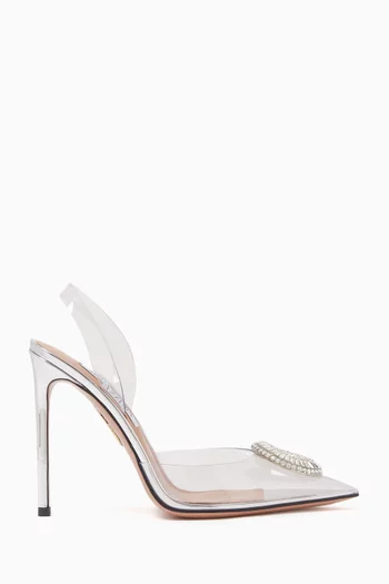 Crystal Hoop 105 Slingback Pumps in Plexi