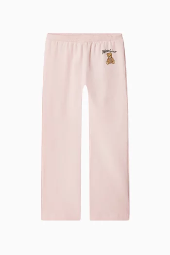 Teddy Heart Logo Flared Sweatpants in Cotton
