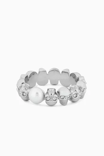 Skull and Pearl Ring