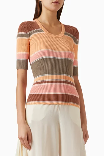 Striped Knit Top in Cotton