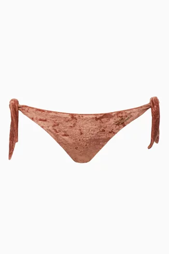 Knotted Bikini Briefs in Velvet