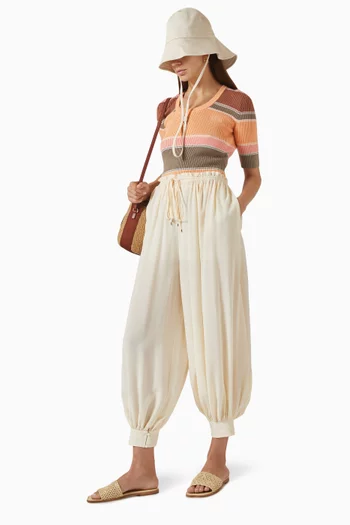 Fluid Crop Pants in Crêpe de Chine