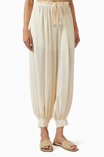 Fluid Crop Pants in Crêpe de Chine