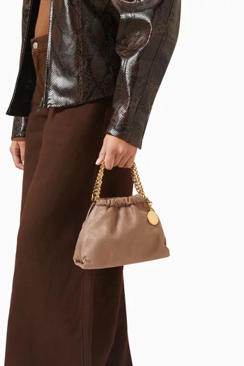 Mini Falabella Drawstring Bag in Shaggy Deer Faux Leather