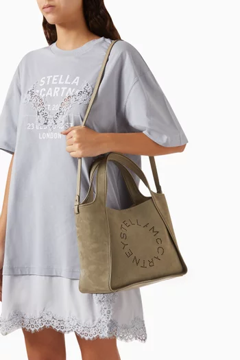 Stella Logo Tote Bag in Alter Suede