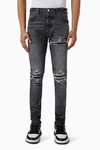 Distressed Skinny Jeans in Stretch Denim