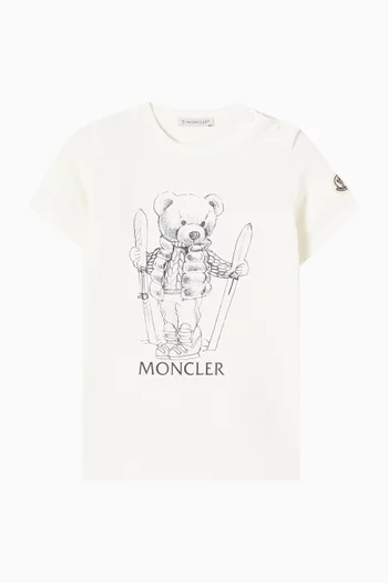 Teddy Print T-shirt in Cotton