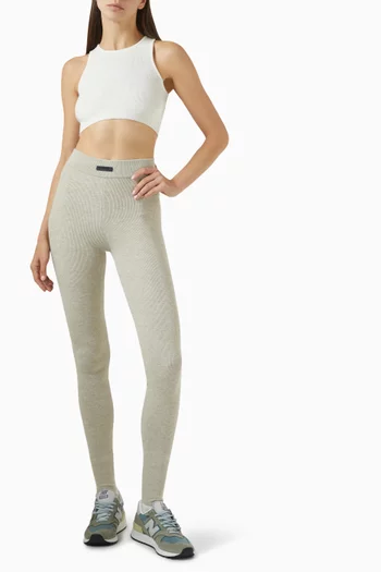 Logo Leggings in Rib-knit