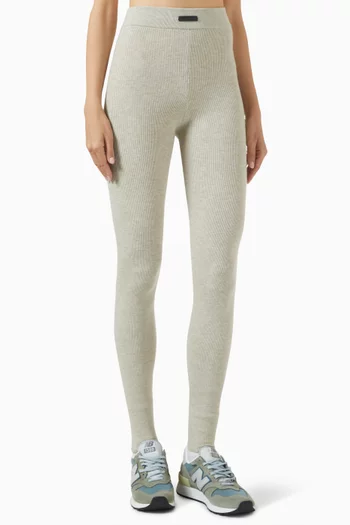 Logo Leggings in Rib-knit