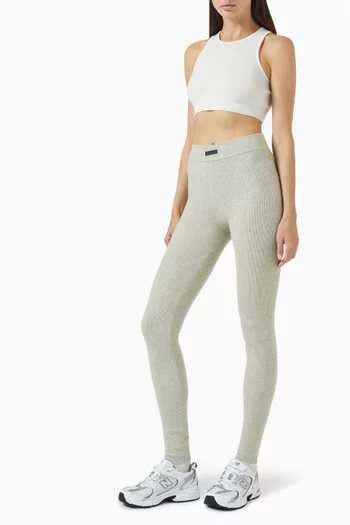 Logo Leggings in Rib-knit