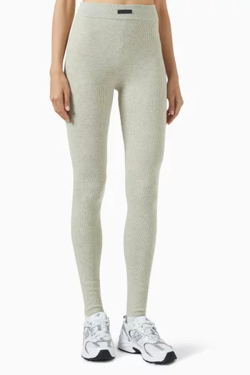 Logo Leggings in Rib-knit