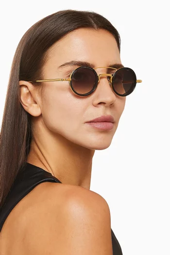 Ringo Circular Sunglasses in Beta Titanium