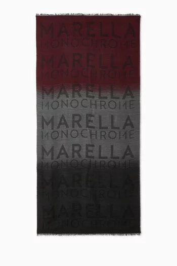 Logo Scarf in Jacquard Wool Blend