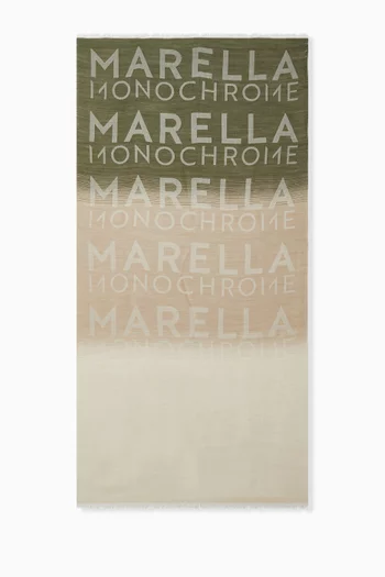 Logo Jacquard Scarf in Wool-blend