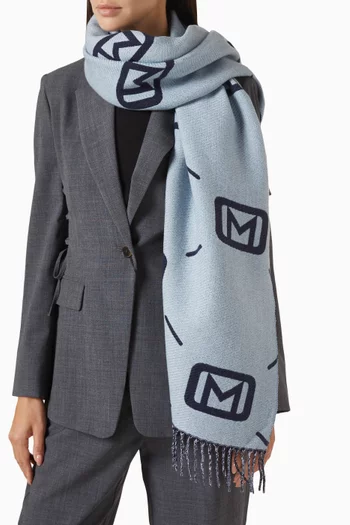 Logo Jacquard Scarf in Viscose-blend