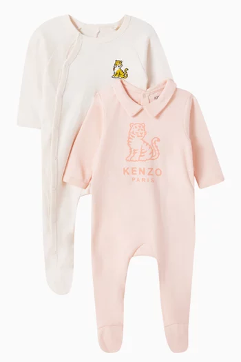 Boke Flower Pyjama Onesie in Cotton, Set of 2