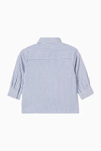 Stripe Logo Shirt in Cotton