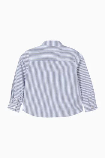 Stripe Logo Shirt in Cotton
