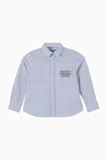 Stripe Logo Shirt in Cotton