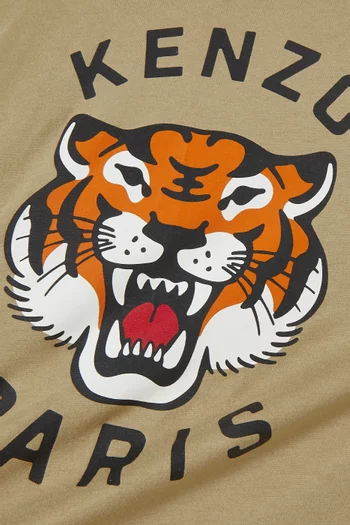 تي شيرت بطبعة نمر قطن