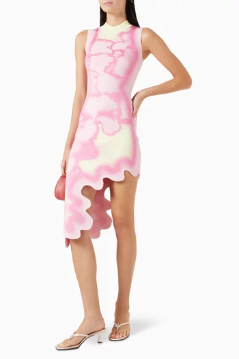 Brooklyn Tie-dye Wavy Asymmetric Dress
