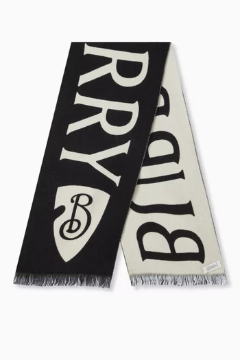 B Shield Reversible Scarf in Wool